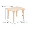 Flash Furniture Rectangle 21.875 W X 26.625 L X 23.5 H, Plastic, Steel, Brown YU-YCY-098-RECT-TBL-NAT-GG